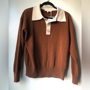 NWT Simple Retro 100% Wool Sweater Brown Size S